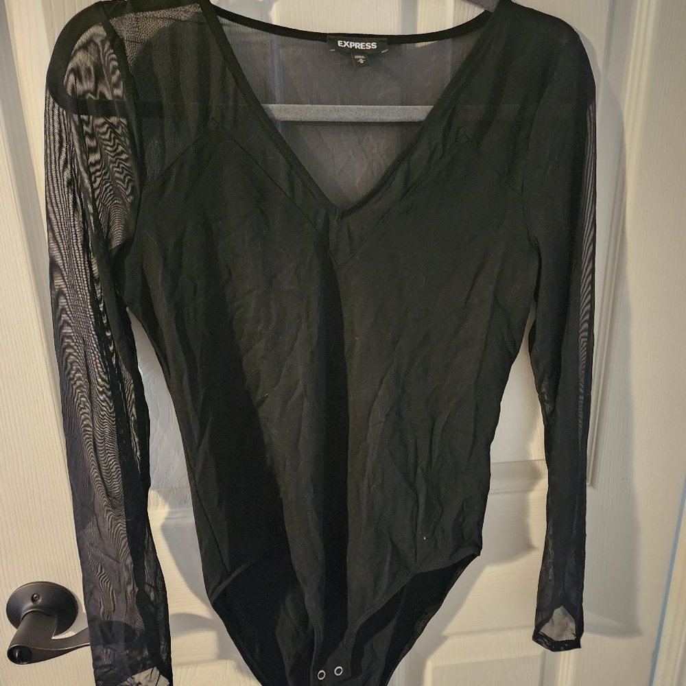 Mesh sleeve bodysuit